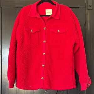 Thread & Supply Vibrant Red Sherpa Jacket